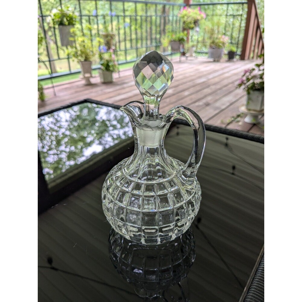Duncan & Miller Crystal MCM 3 oz Oil Cruet 5.5" Tall Vtg 50s 60s Crystal Stopper